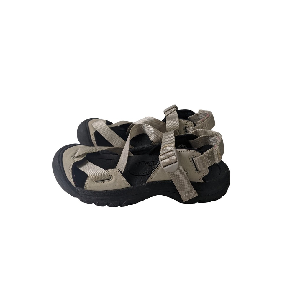 KEEN Zerraport II Womens 8 Silver Birch Black Waterproof Hiking Sandals 1022499